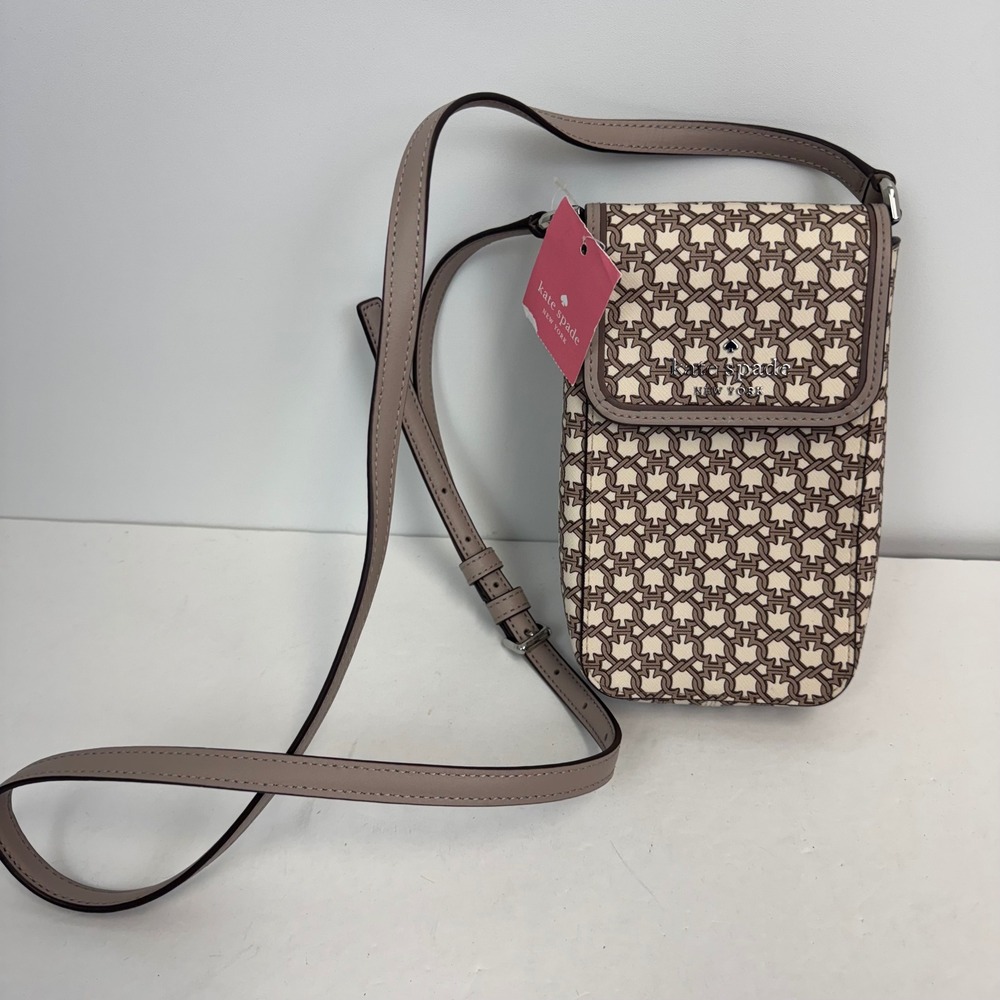 Kate Spade Spade Link Phone Crossbody Bag White Multi WIR00050 NWT